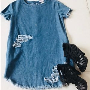 DISTRESSED JEANS DRESS